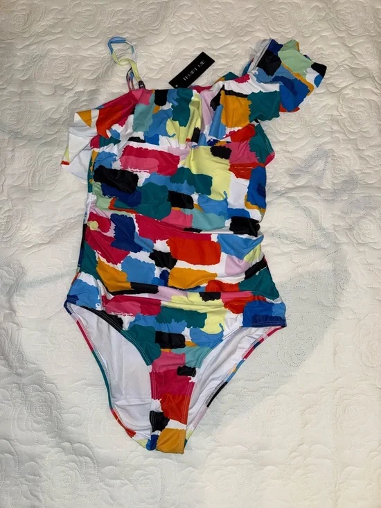Tempt Me - Ruffle Multi-Color Swimsuit - Size Medium - Picture 2 of 5